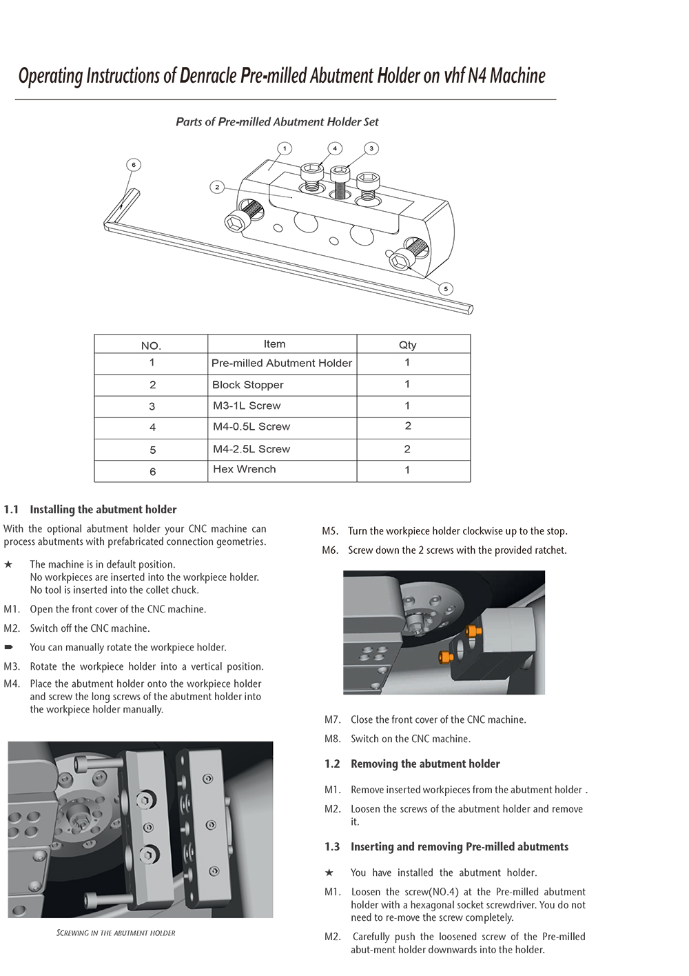 Denracle instruction_VHF N4_Holder